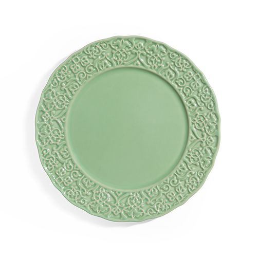 CONJUNTO C/ 6 PRATOS RASO BOUQUET GARNI VERDE SUAVE - COLEÇÃO ERVAS Ø 27cm