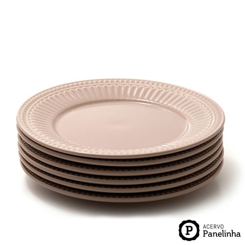 Conjunto com 6 Pratos Raso Pérgamo Especiarias Noz-Moscada Ø26,5cm - por Rita Lobo