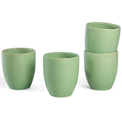 CONJUNTO C/ 4 VASOS DE VINHO VERDE SUAVE ERVAS 239 ml