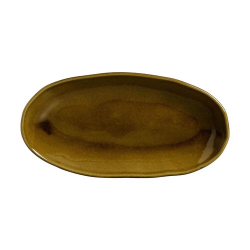 Conjunto com 4 Travessas Oval Funda Grande Orgânico Âmbar 32x16cm 650ml