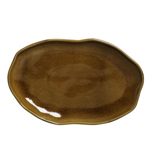 Conjunto com 4 Travessas Oval Rasa Média Bio Âmbar 30x20cm