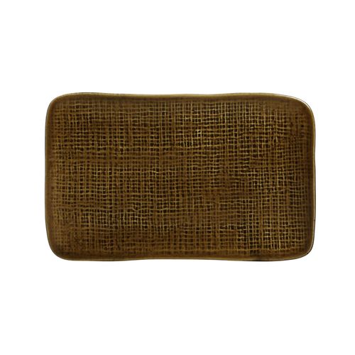 Conjunto com 4 Travessas Retangular Média Juta Âmbar 27x16cm