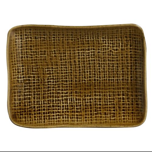 Conjunto com 4 Travessas Retangular Pequena Juta Âmbar 18x14cm