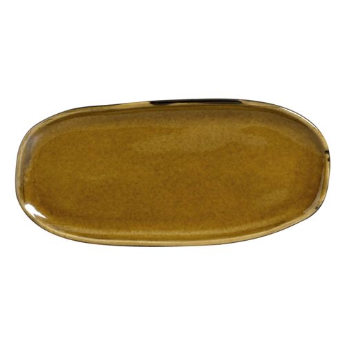 Conjunto com 4 Travessas Oval Rasa Pequena Orgânico Âmbar 23x11cm