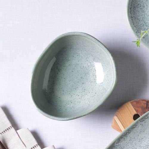 Conjunto com 6 Cumbucas Oval Orgânico Green Granite 14,5x12x4,9cm 265ml
