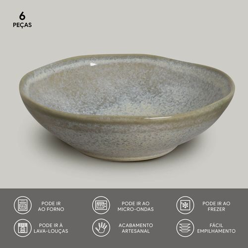 Conjunto com 6 Cumbucas Orgânico Green Granite Ø17,5x5,5cm 520ml