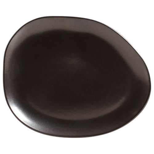 Conjunto com 6 Pratos Raso Oval Orgânico Metallica 31x24x2,5cm