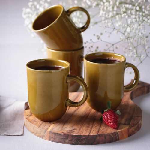 Conjunto com 4 Canecas Coup Stoneware Grande Âmbar 330ml