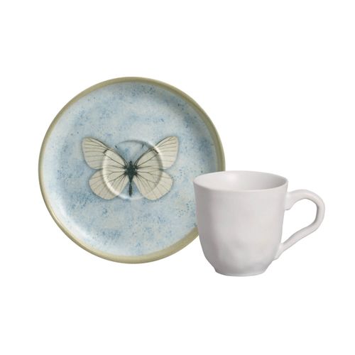 Conjunto com 6 Xícaras de Café com Pires Bio Animália 120ml