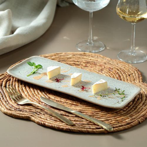Conjunto com 4 Travessas Retangular Média Orgânico Vanilla 33x13cm