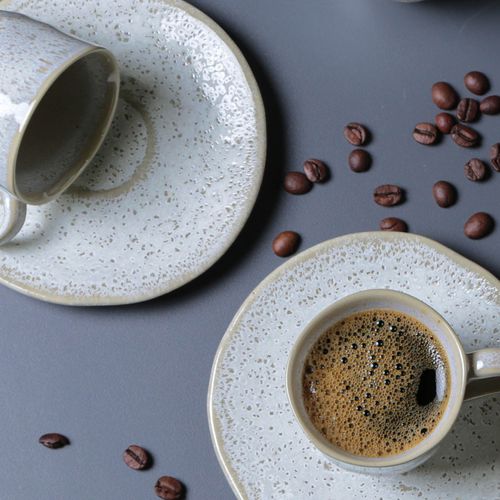 Conjunto com 6 Xícaras de Café com Pires Orgânico Vanilla 120ml