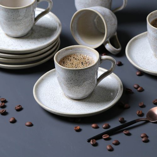 Conjunto com 6 Xícaras de Café com Pires Bio Vanilla 120ml