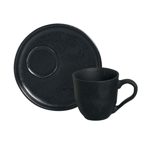 Conjunto com 6 Xícaras De Chá com 6 Pires Descentralizado Eclipse 170ml