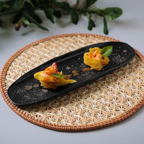 Conjunto com 4 Travessas Oval Rasa Grande Orgânico Eclipse 36x13cm