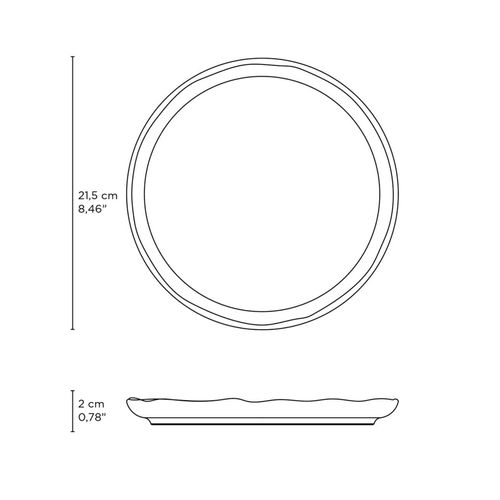 Conjunto com 6 Pratos de Sobremesa Linhas Titanium Ø21,5cm