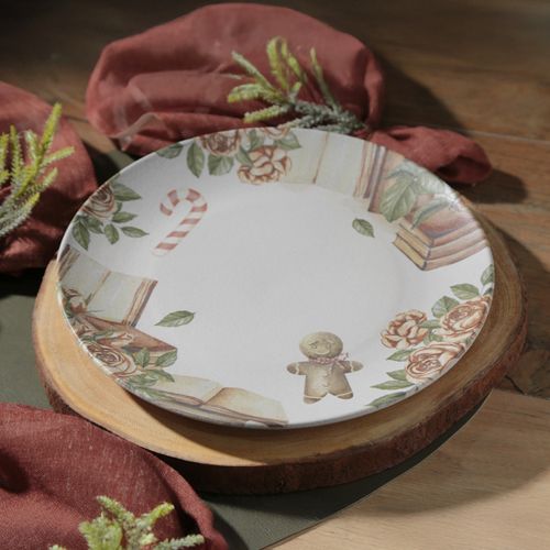 Conjunto com 6 Pratos Raso Coup Stoneware Postais de Natal Ø26cm