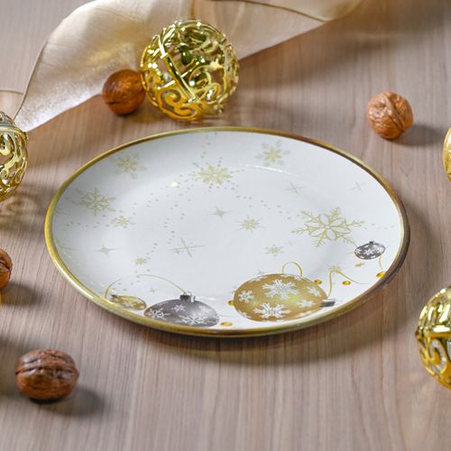 Conjunto com 6 Pratos Raso Coup Stoneware Noite Dourada Ø26cm