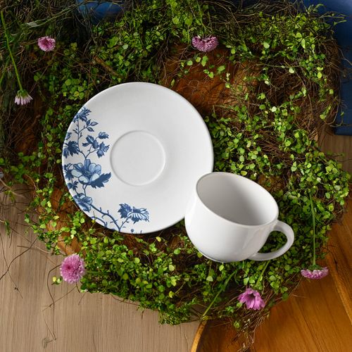 Conjunto com 6 Xícaras de Chá com Pires Coup Stoneware Toile 220ml