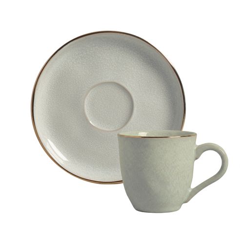 Conjunto com 6 Xícaras De Chá com 6 Pires Bio Ceu Gold 170ml