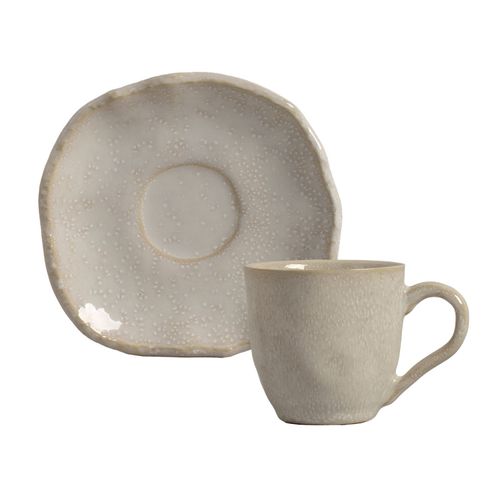 Conjunto com 6 Xícaras De Chá com 6 Pires Bio Arenito 170ml