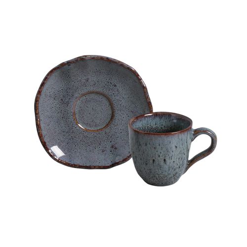 Conjunto com 6 Xícaras De Café com 6 Pires Bio Basalto 120ml